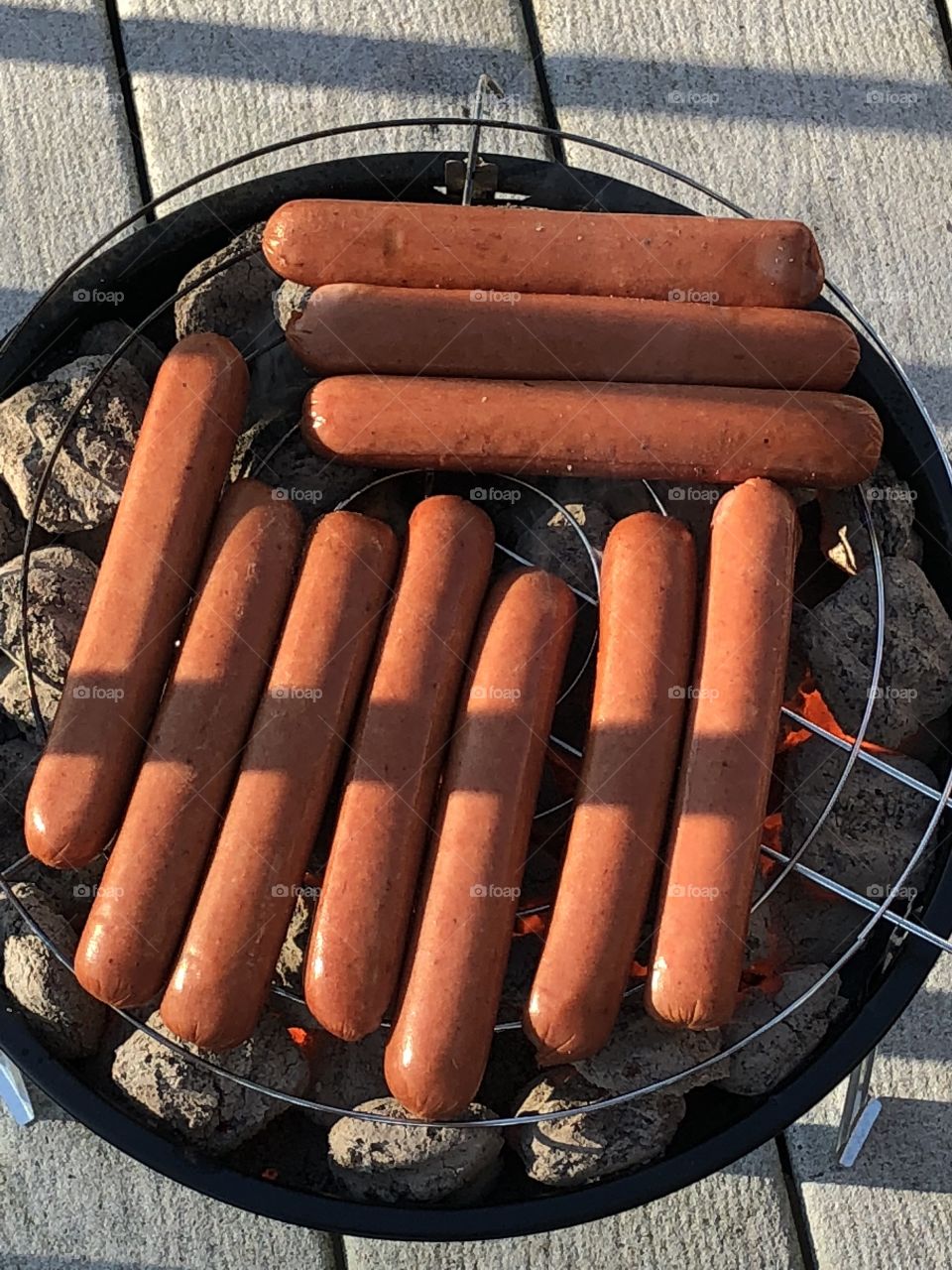 Grilling Hot dogs
