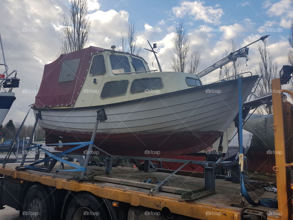 Boat on truck