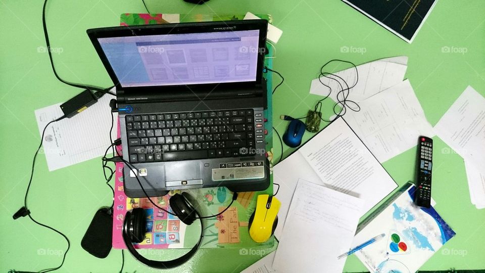 laptop and Documents 