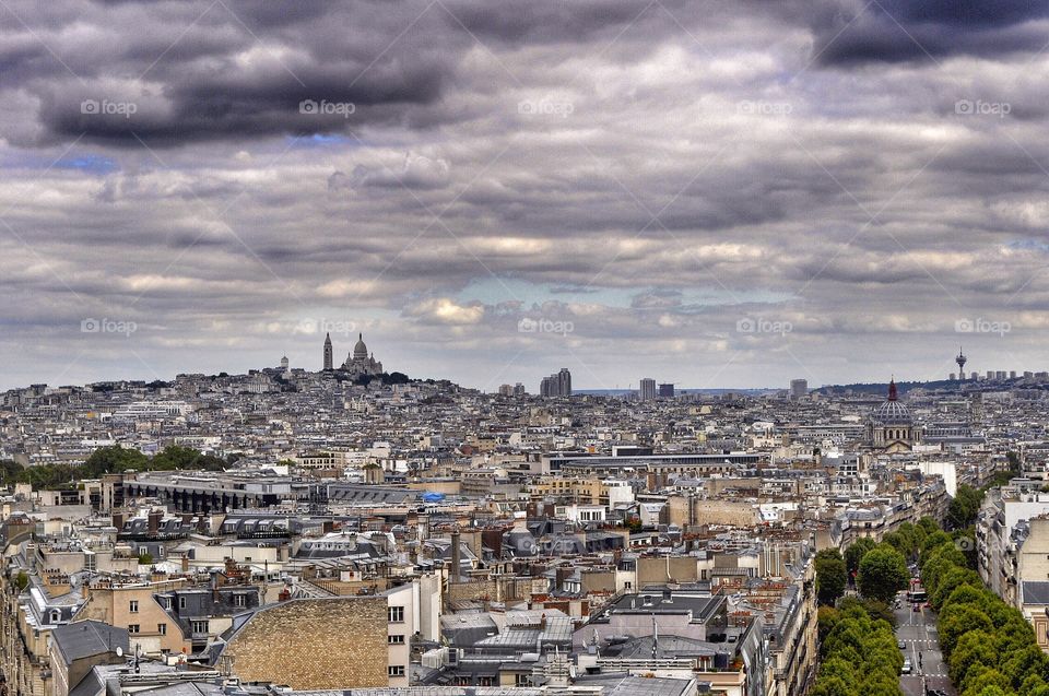 Paris, France from l'arc de triomphe 