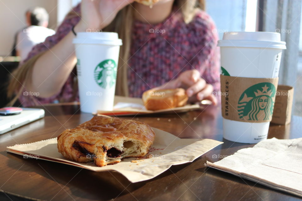 Starbucks- enjoying breakfast at Starbucks 