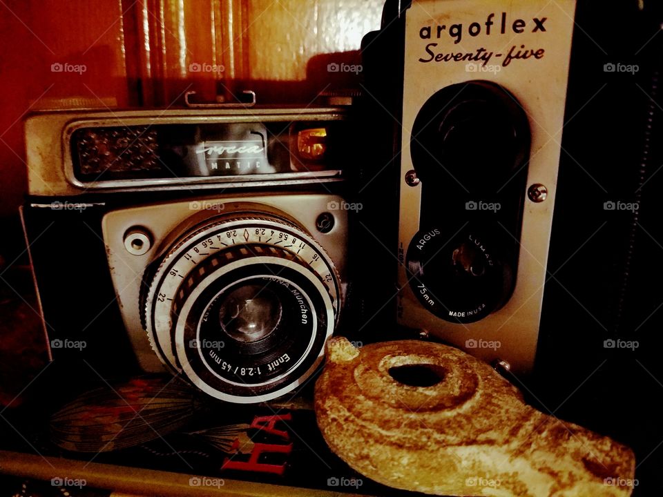 vintage cameras still life