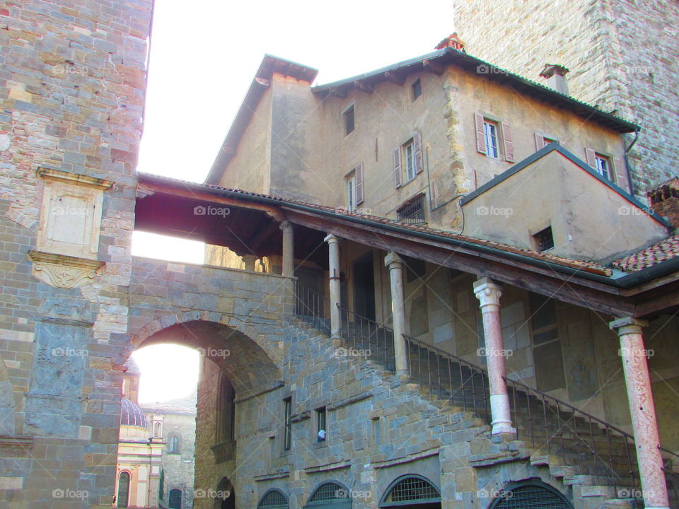 Convent stairs in Bergamo Italy