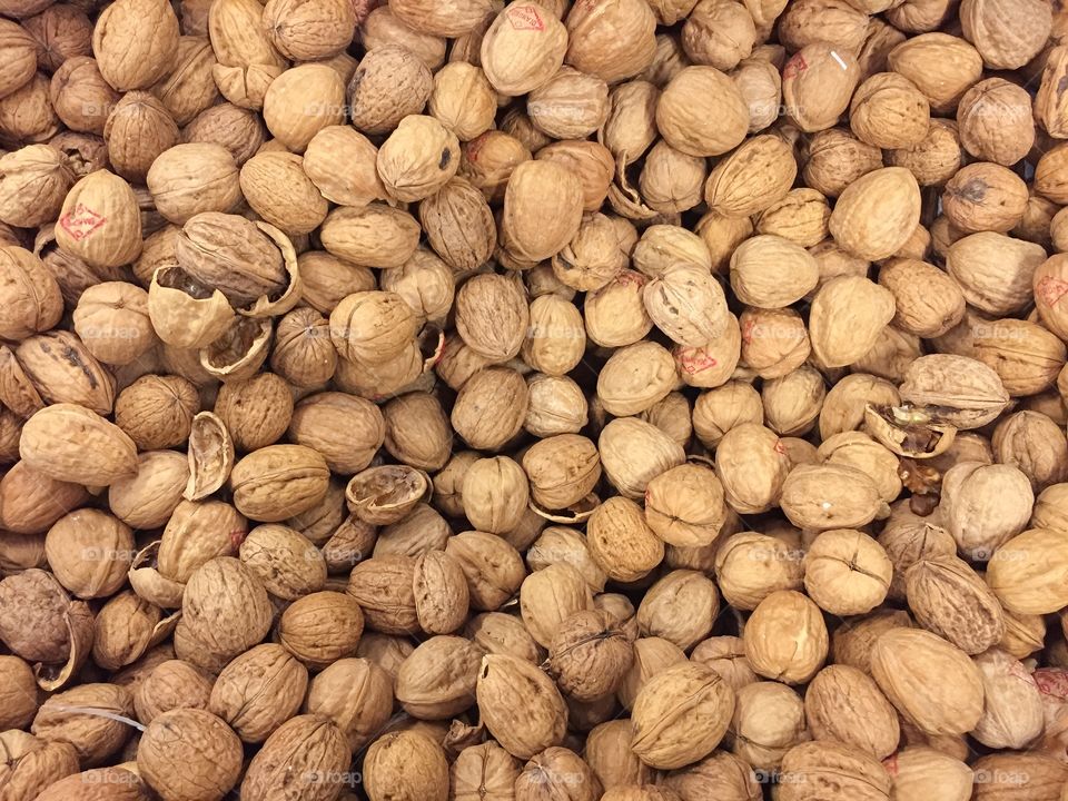 Walnuts in a store.