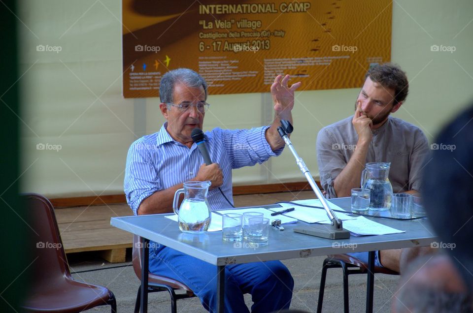 Romano Prodi at the meeting, Toscana, Italy