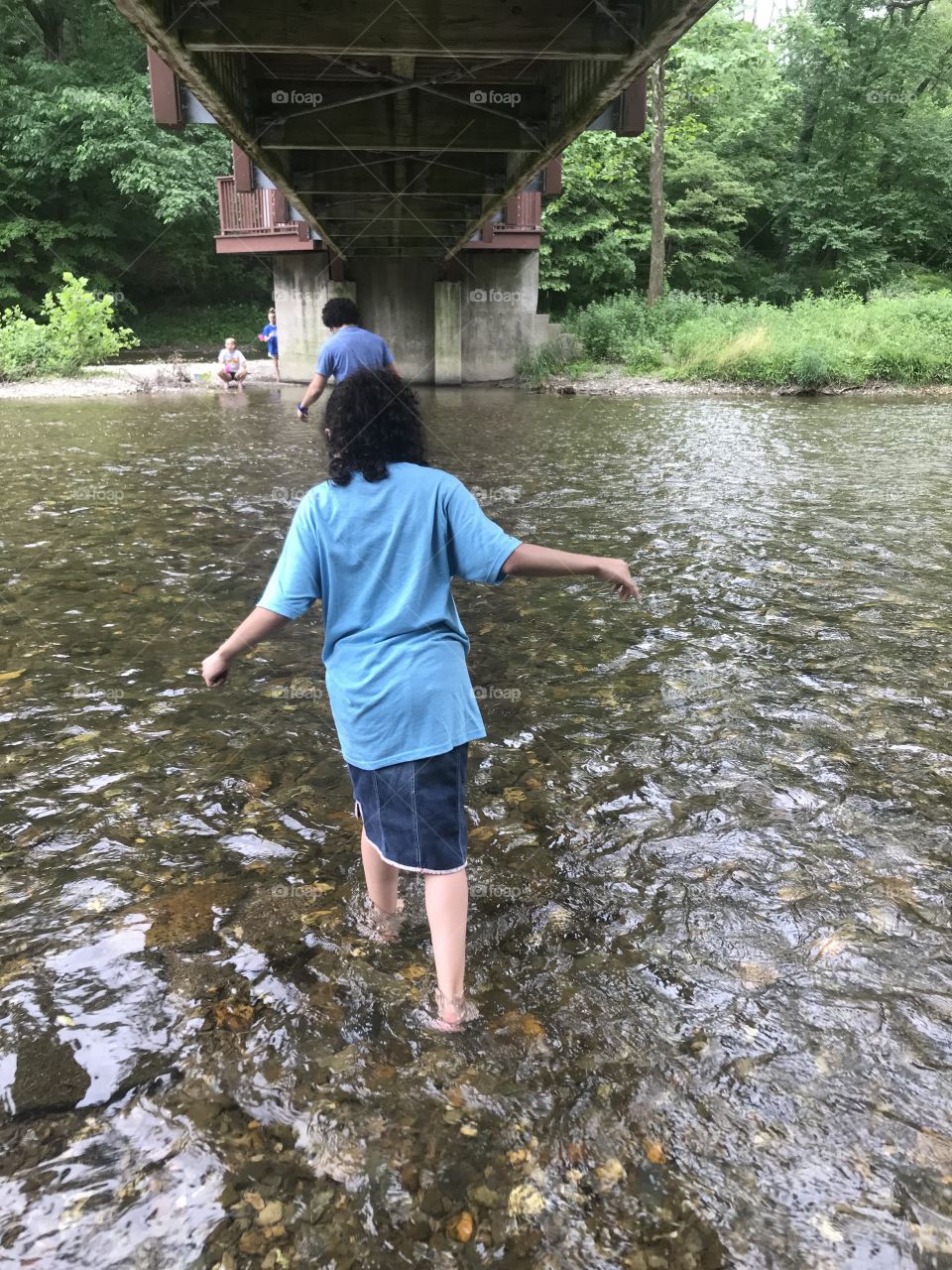 Walking thru the river 