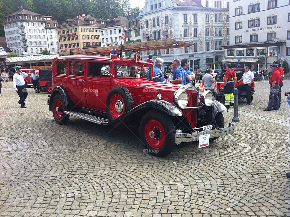 car vintage fire a by swisstraveler