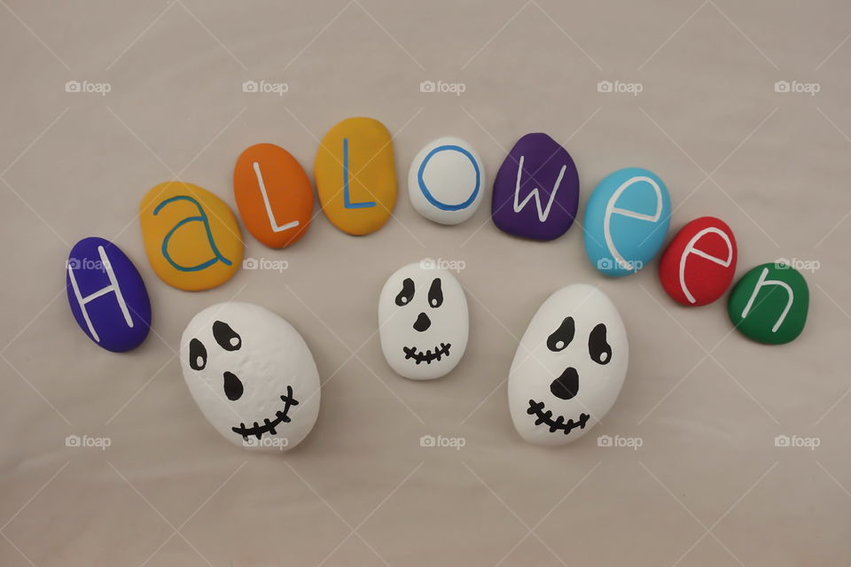 Halloween design with colored stones