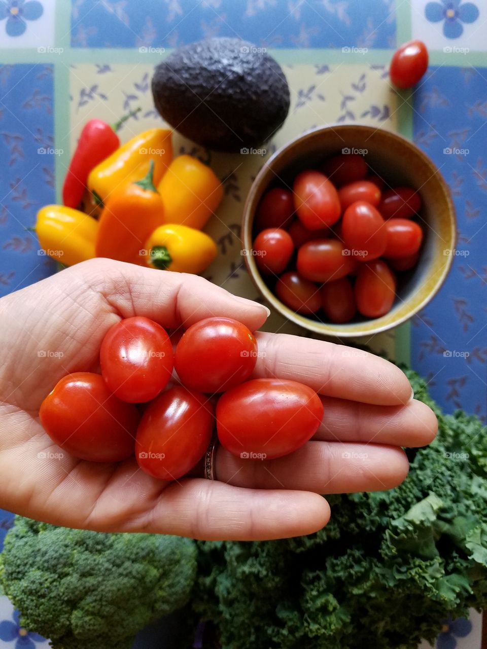 Holding grape tomatoes