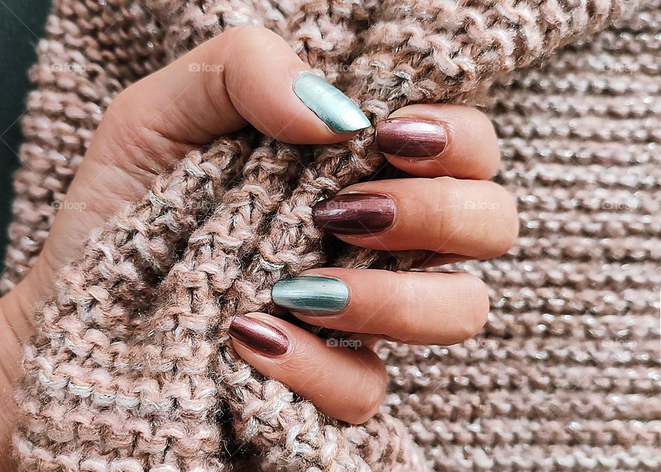 Woman hands with beautiful nails