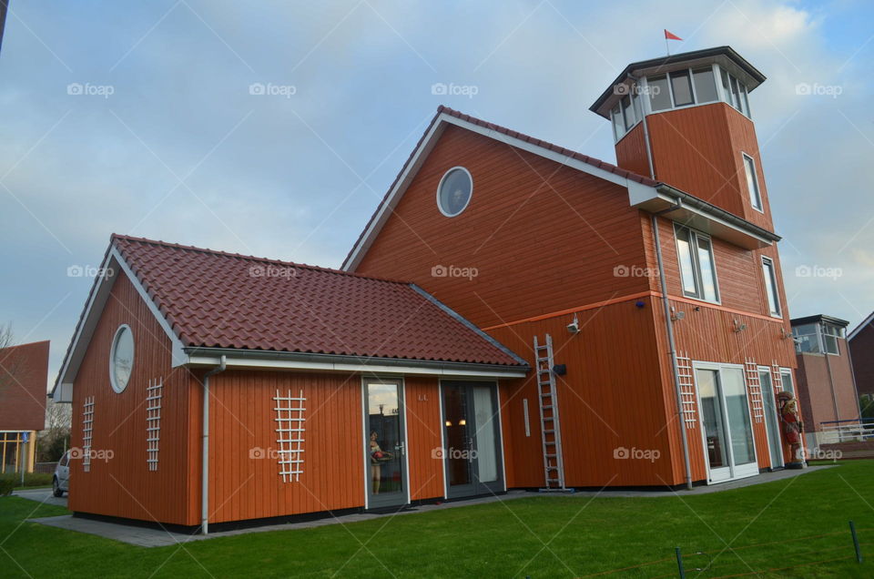 Orange house. This picture was taken at Groningen, Netherland 