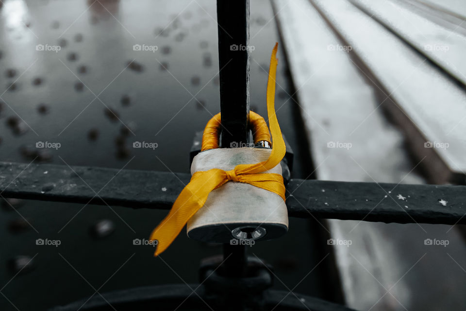 There is a tradition in Yekaterinburg - newlyweds hang locks on the bridge in order to live with each other all their lives.