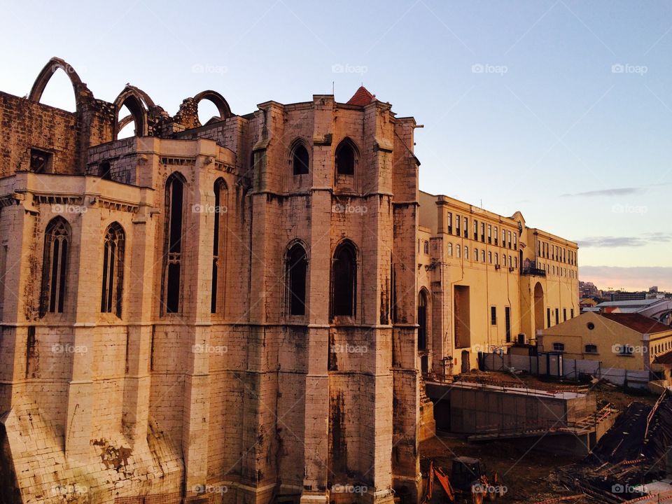 Castle in Lisbon . Sunset perfect light, shoot in Lisbon lift 
