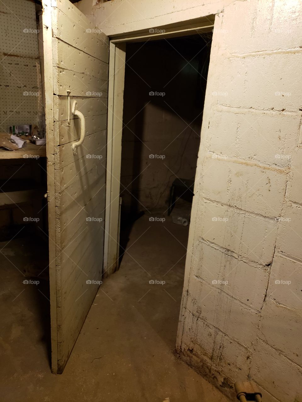 old creepy spooky cellar in basement
