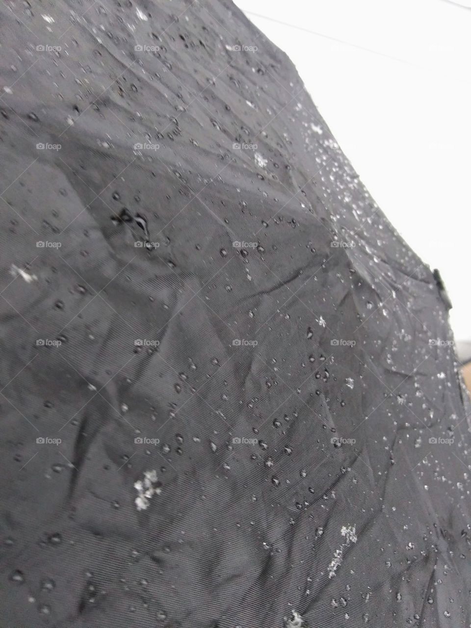 snow on umbrella