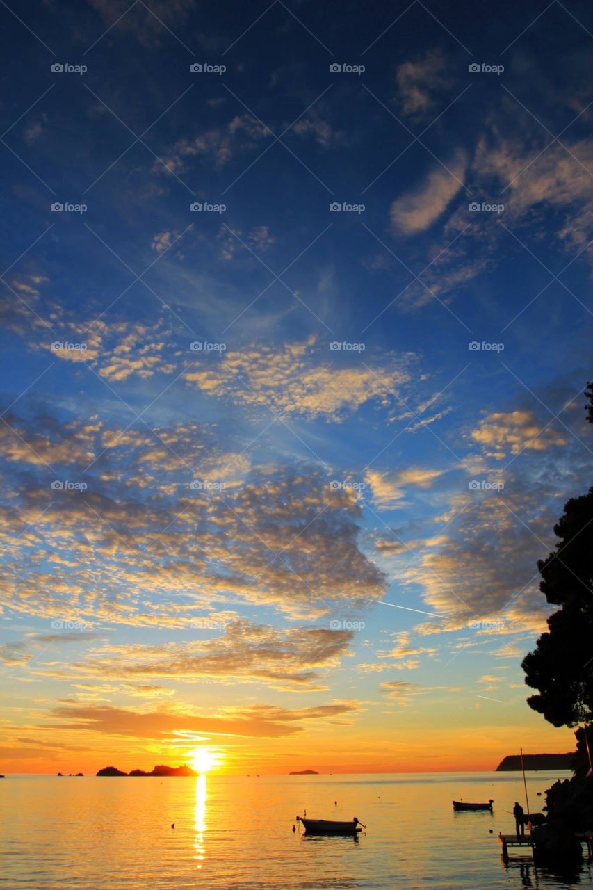 Cloudy sky during sunset in Dubrovnik Croatia 