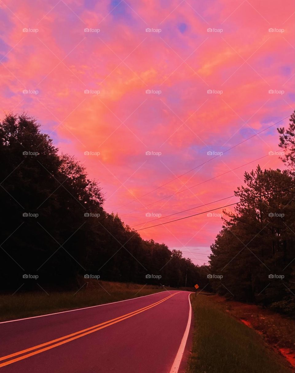 Georgia summer sunset sky