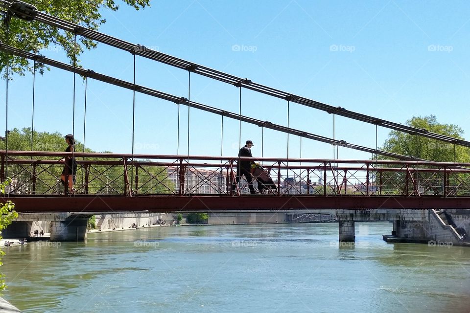 People on a bridge