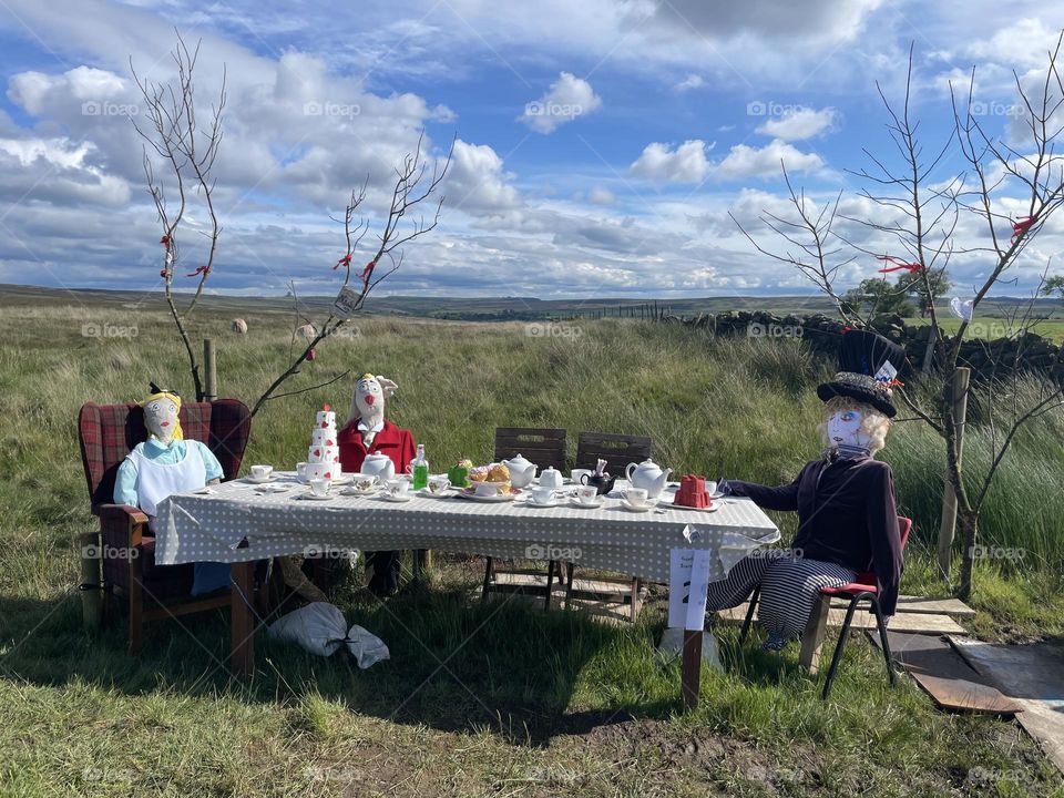 Stumbled upon a Mad Hatter’s Tea Party in the middle of the North Yorkshire Moors .. How mad is that ?  