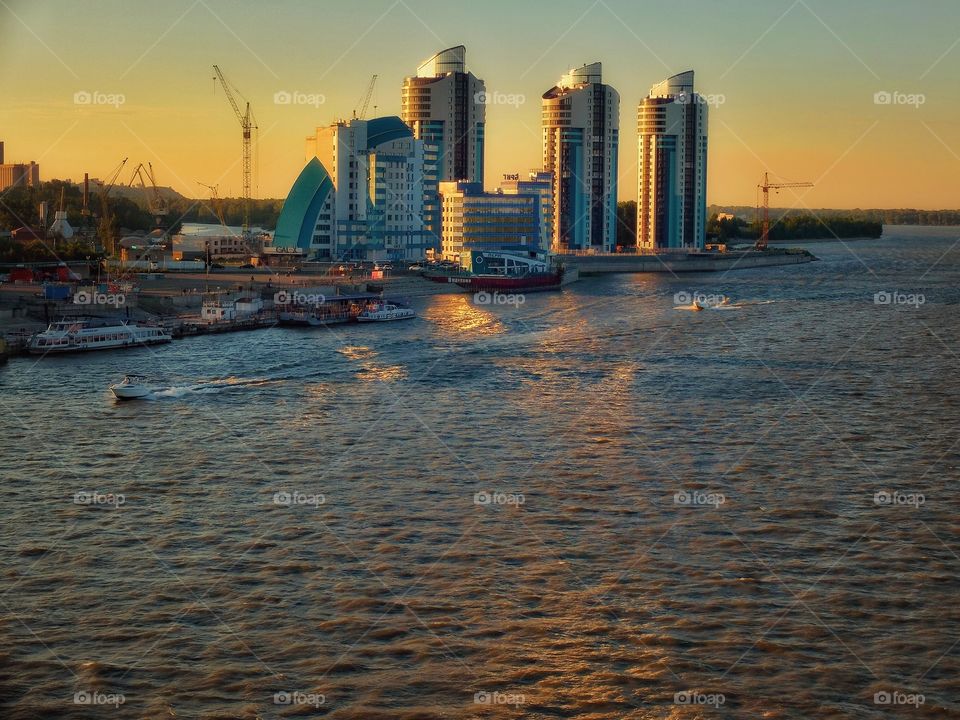 City on the river. . This is Barnaul which situated in South Siberia. The river named Ob flows through the city. It was nice to go for a walk