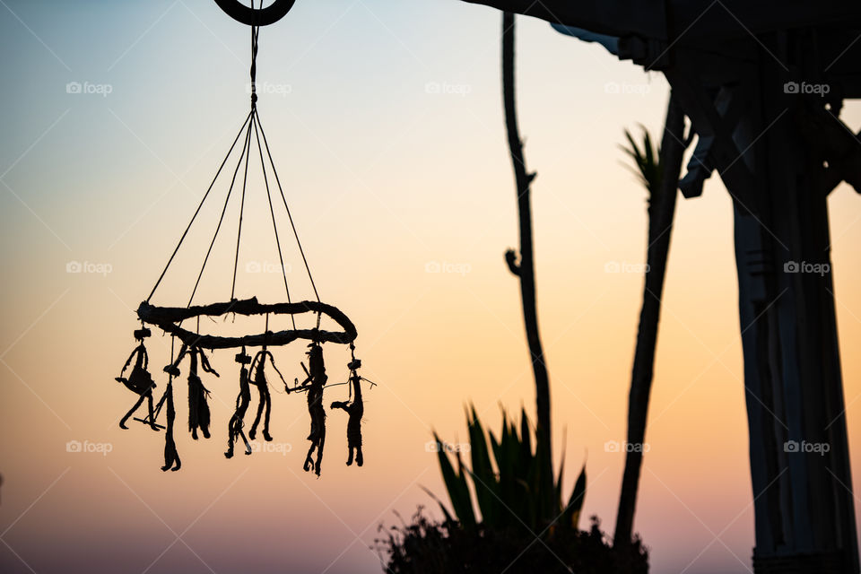 musicians decoration with a sunset