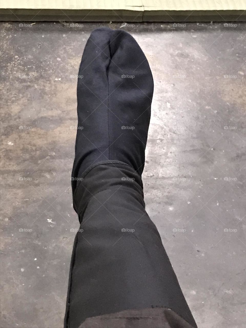 My Japanese tabi and kyahan. Together both the shoe and legging comprise my overall footwear. They are worn together for martial arts training and workouts at the dojo.