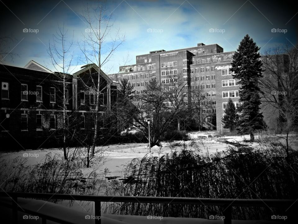 hudson river state hospital. i use to do alot of exploring around my area but some places are hard to get into! however i did manage to get in one day so i figured i would put it up. there is alot of pics on the internet that are amazing! but this is mine and it was a fun day