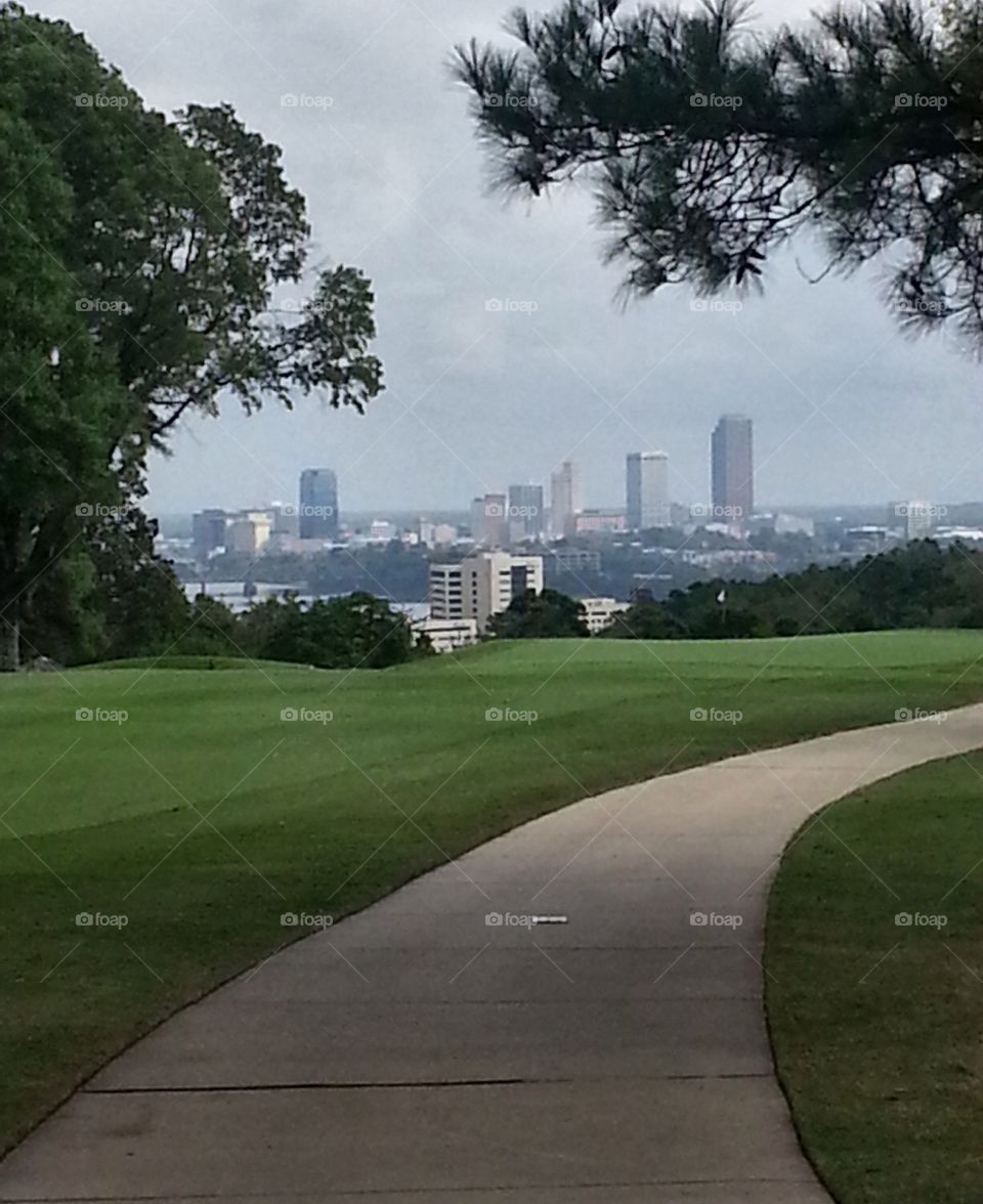 View of downtown Little Rock from Little Rock Country Club golf course