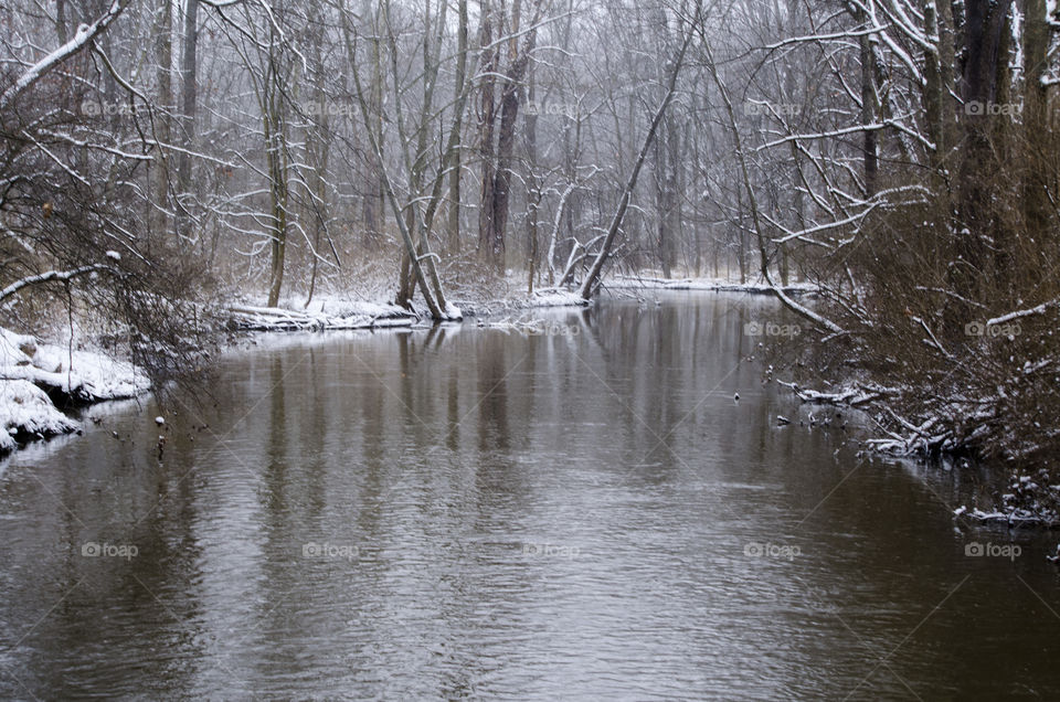 Winter Water View from Bridge