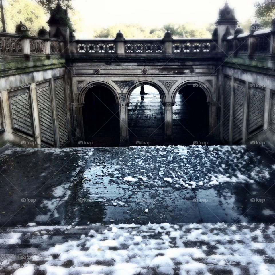 snow bridge centralpark by jehugarcia