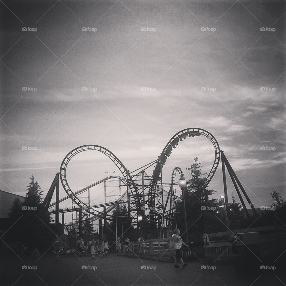 Rollercoaster fun. Amusement park fun in the sun
