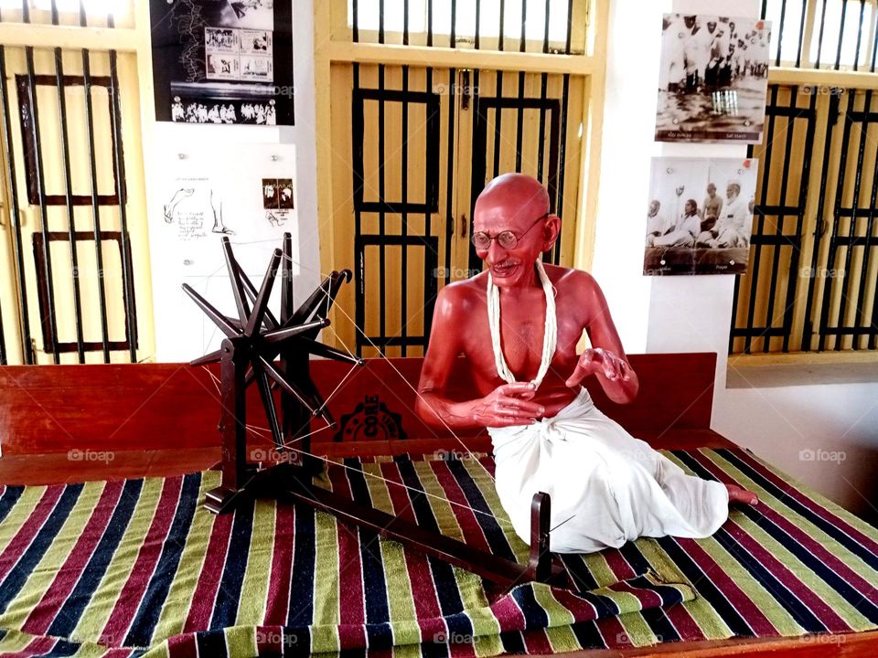 Respected person statue of Mahatma ganthi it's is situated in navsari dandi aashram looking so real lok like real done work. so beautiful