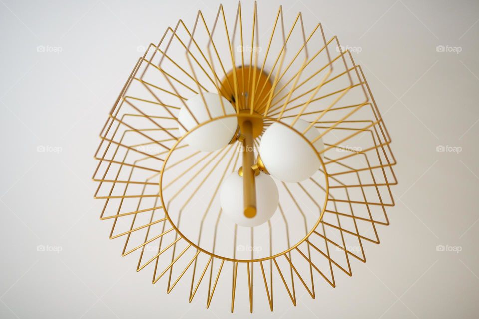 stylish chandelier, lamp hanging on the ceiling, triangles