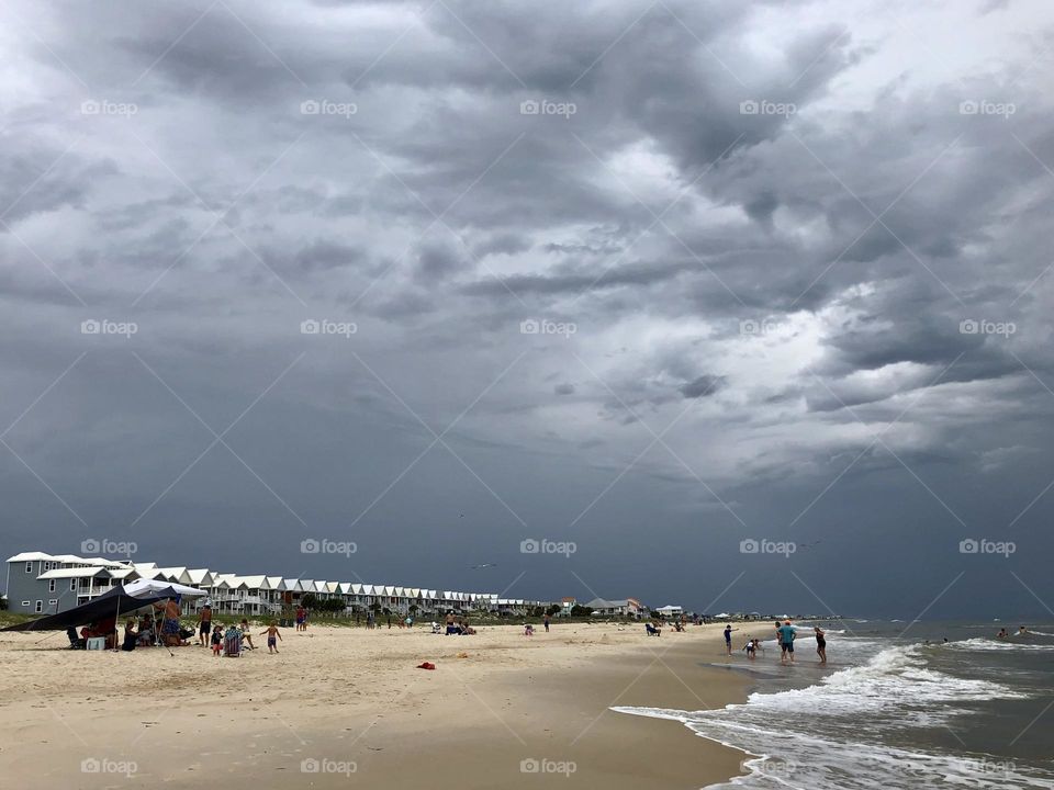 St.George Island cloudy summer sky beach ocean sand waves summer storm ocean vacation