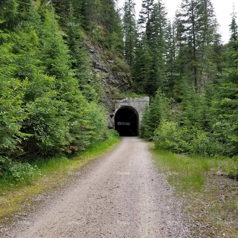 old railroad tunnel in the mountains