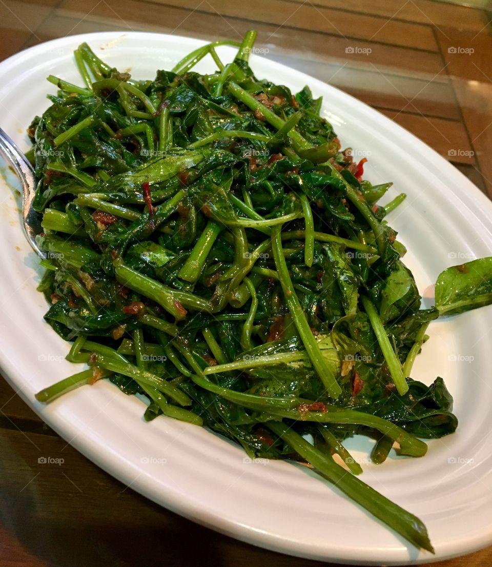 Water spinach in chilli 