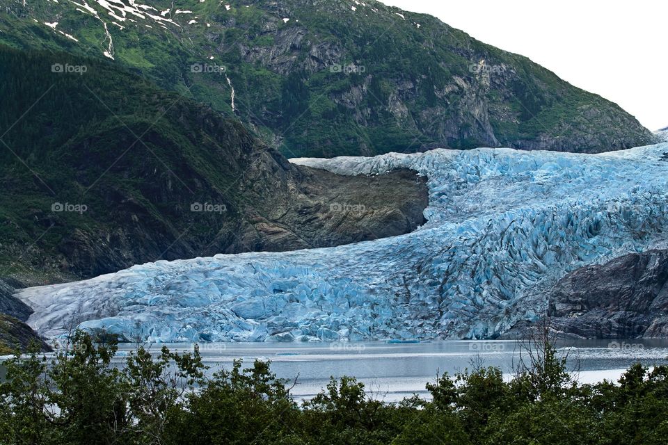 The blue of the glaciers in Alaska are breathtaking 