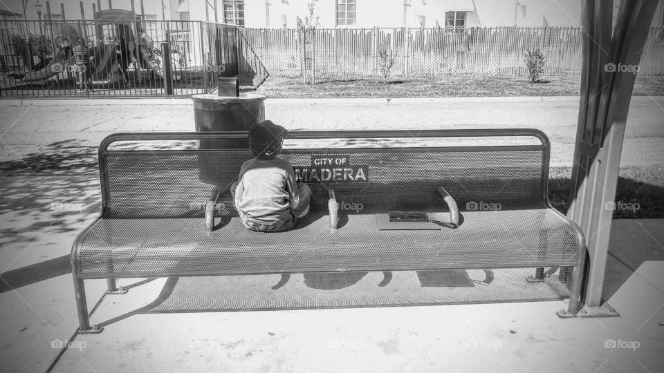 Black and White bus stop