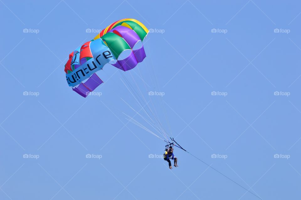 Colorful parasailing