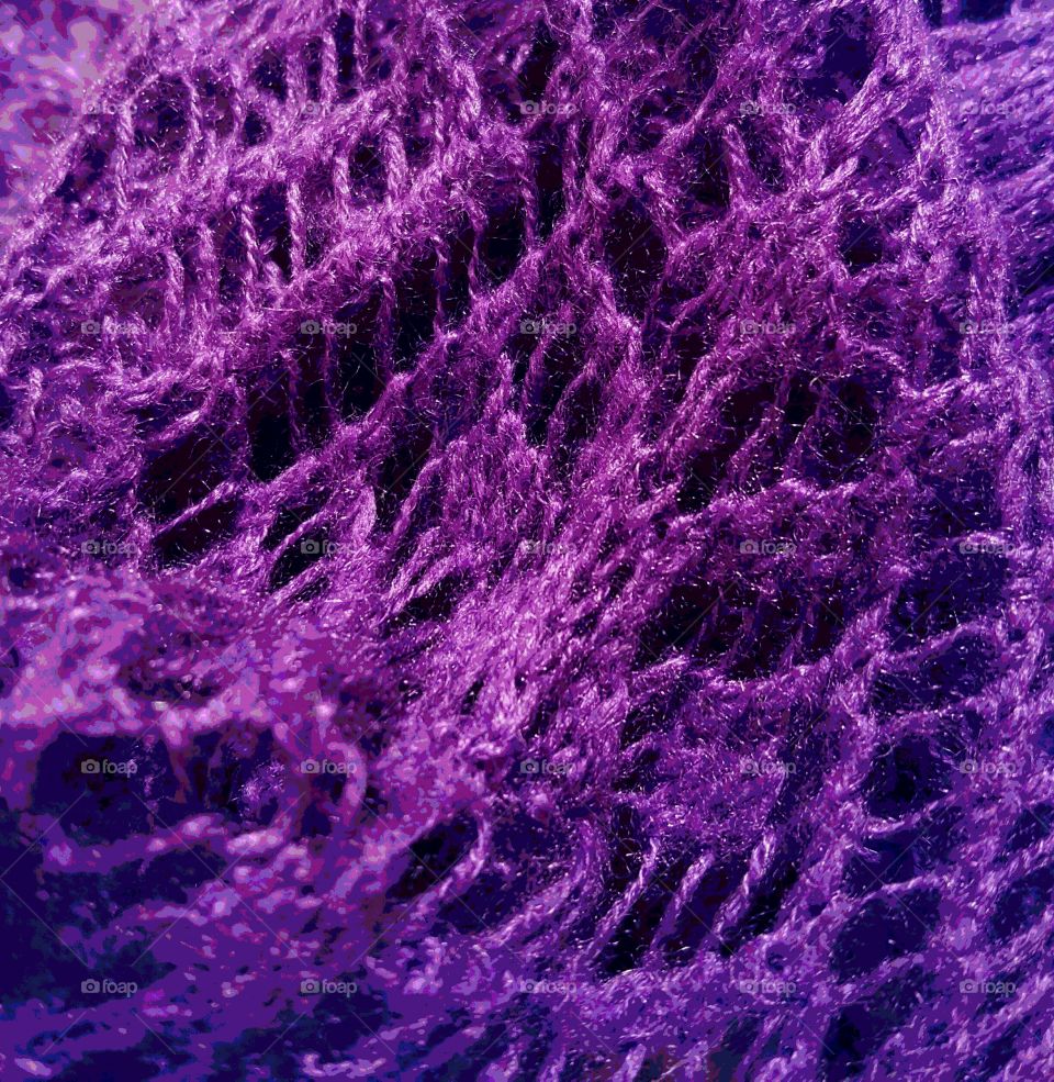 Purple wool knit scarf