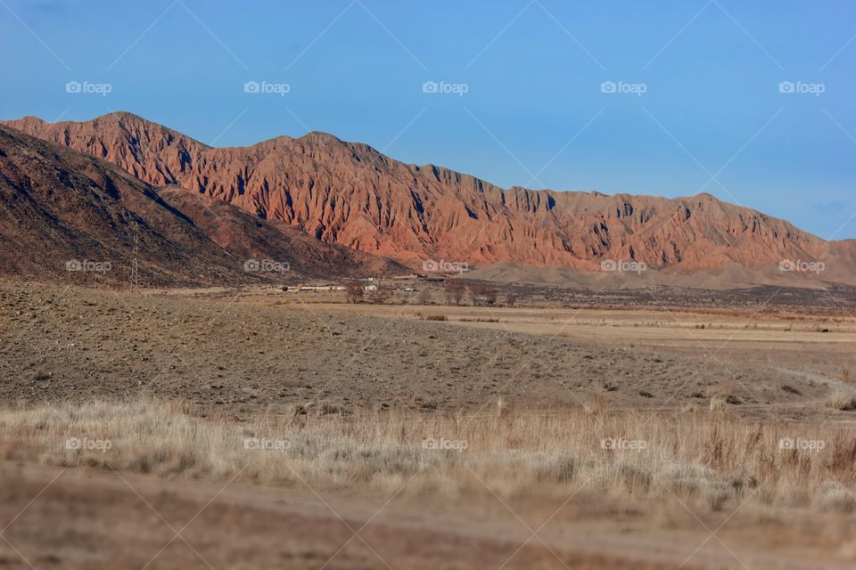 Landscape of mountain of kyrgyzstan