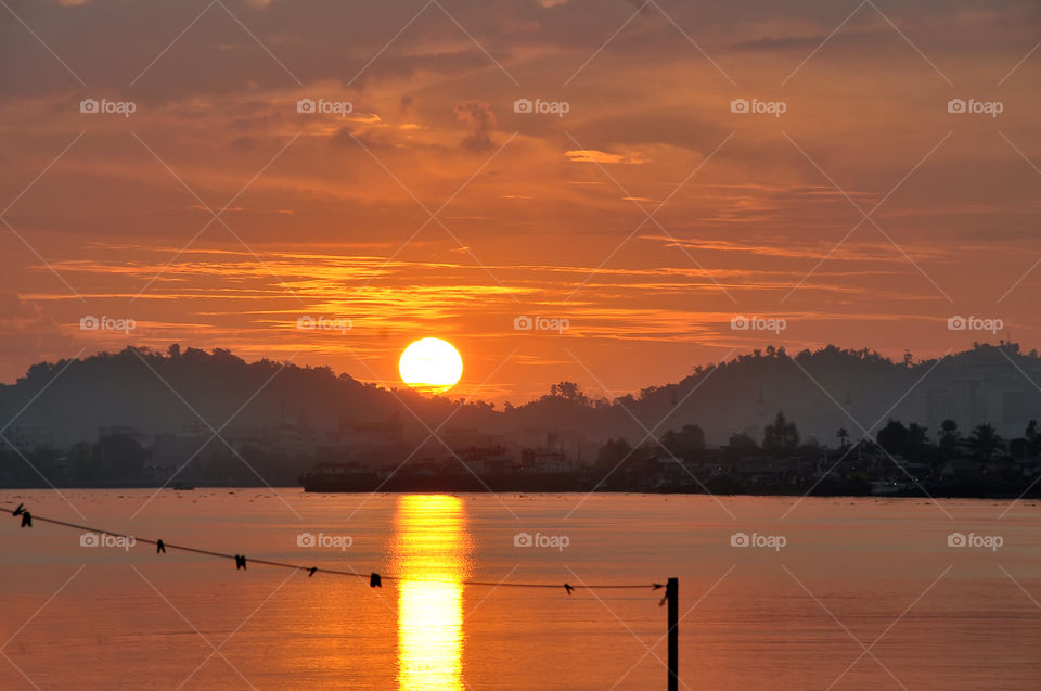 sunrise at mahakam river