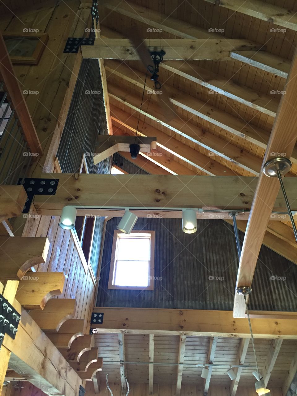 Looking up from the wine bar!