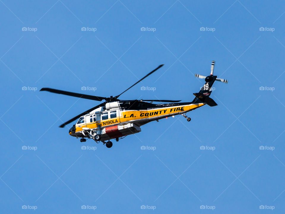 Helicopter flying over Reseda