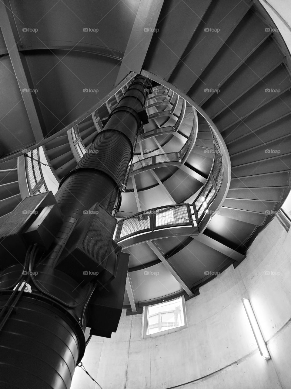 Black and White Spiral Staircase