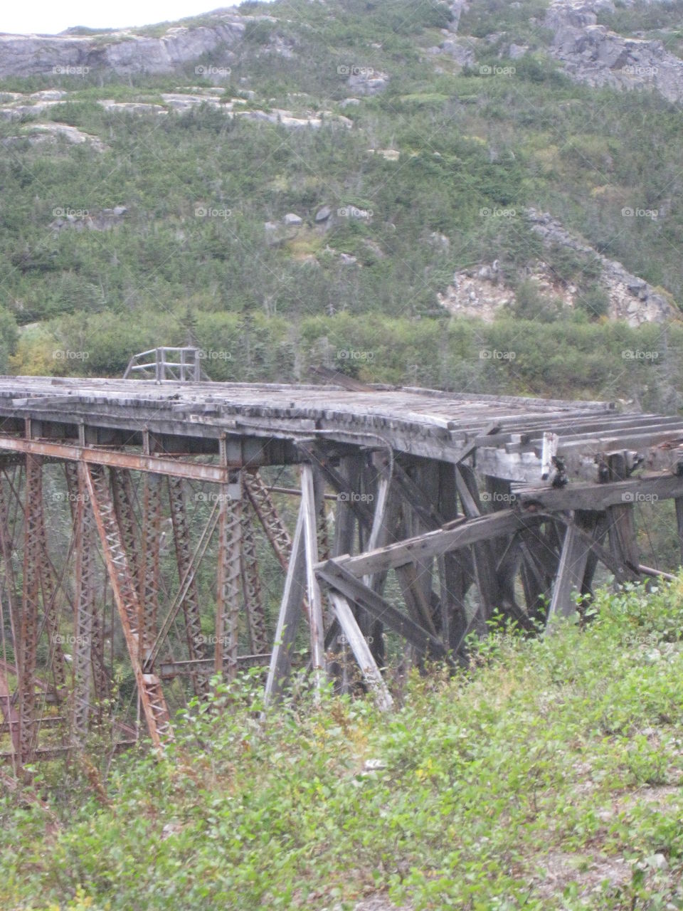 bridge. Alaska. old railroad bridge. 