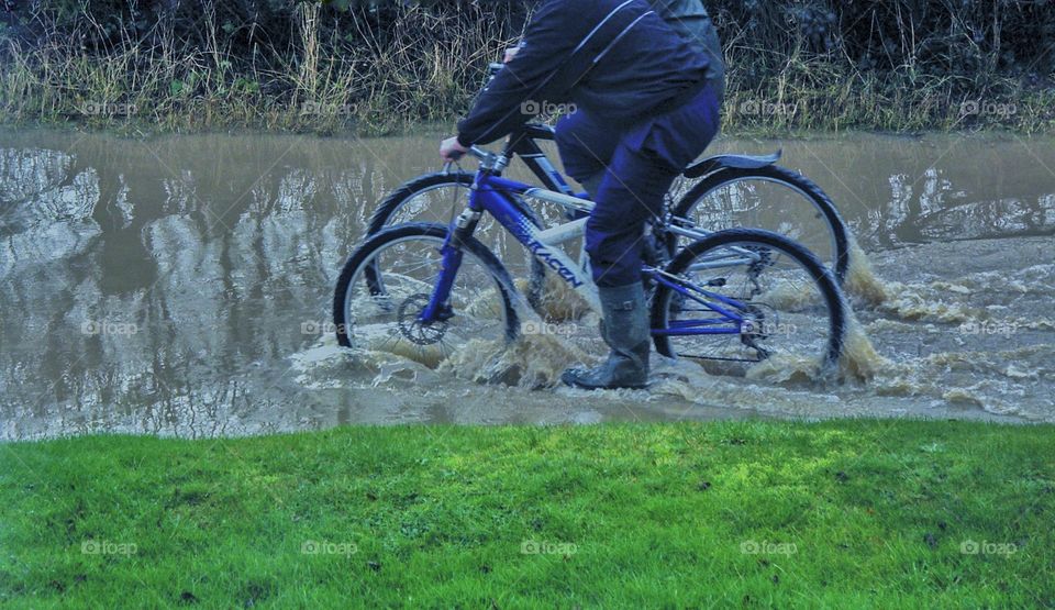 Floods. Flooded road