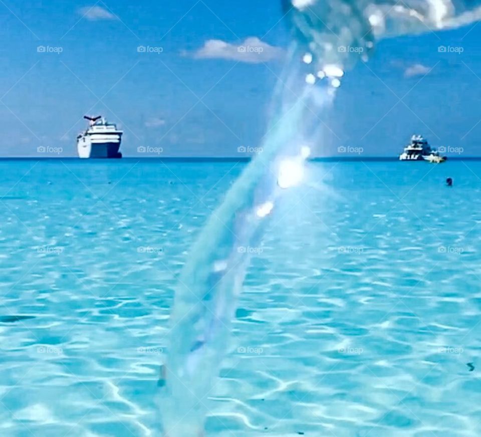 Pouring water into the ocean