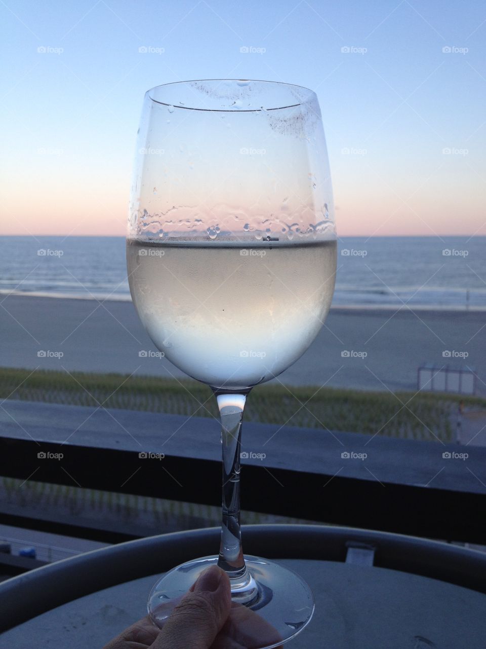 White Wine at sunset