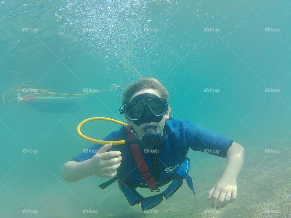 Boy Scuba Diving